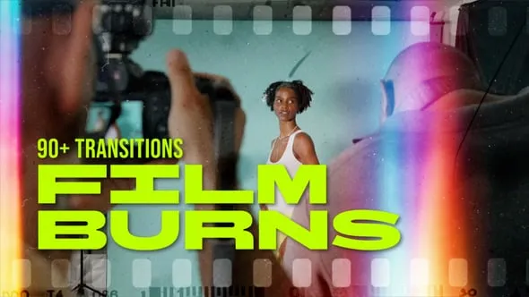 Videohive 90 Transitions Film Burns Light Leaks 60517527