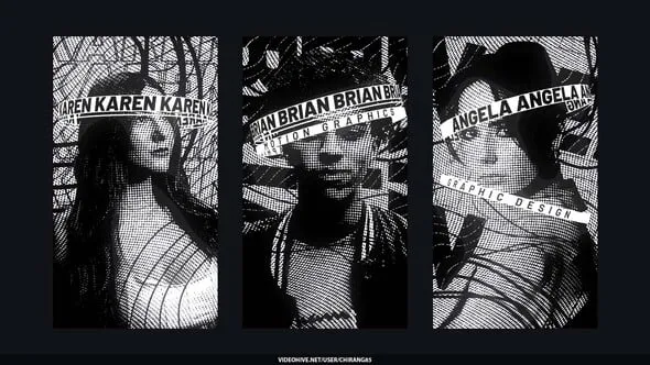Videohive - Black Glitch Lines Poster Stories - 59882046