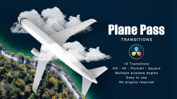Videohive - Plane Pass Transitions | DaVinci Resolve - 60139147