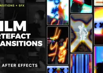 Videohive - Vertical Film Artefact Transitions - 60458570