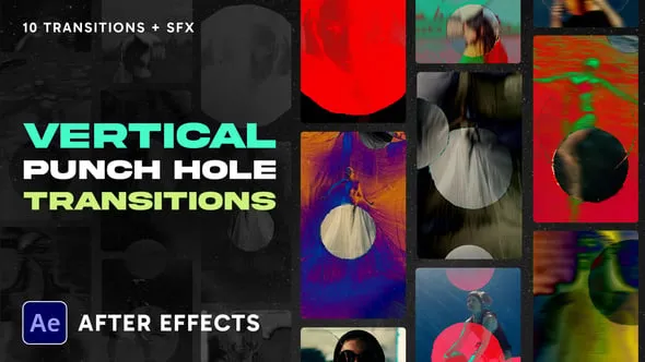 Videohive - Vertical Punch Hole Transitions - 60071391