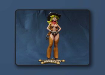 Waifu Studios – Cowgirl Peach – 3D Print Model