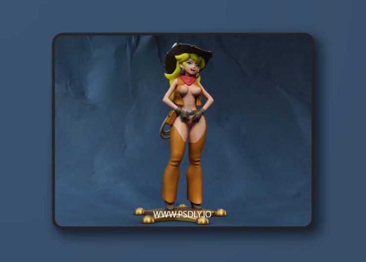 Waifu Studios – Cowgirl Peach – 3D Print Model