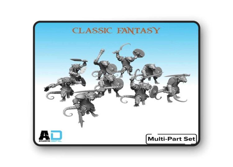 Wargames Atlantic – Ratmen Warriors August 2025 – 3D Print Model STL 1 Wargames Atlantic – Ratmen Warriors August 2025 – 3D Print Model STL