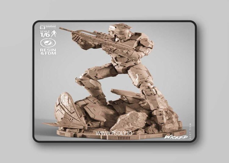 Wicked – Masterchief Sculpture – 3D Print Model STL 1 Wicked – Masterchief Sculpture – 3D Print Model STL