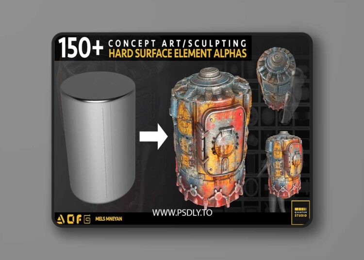 150+ Hard Surface / Prop Alphas 1 150+ Hard Surface / Prop Alphas