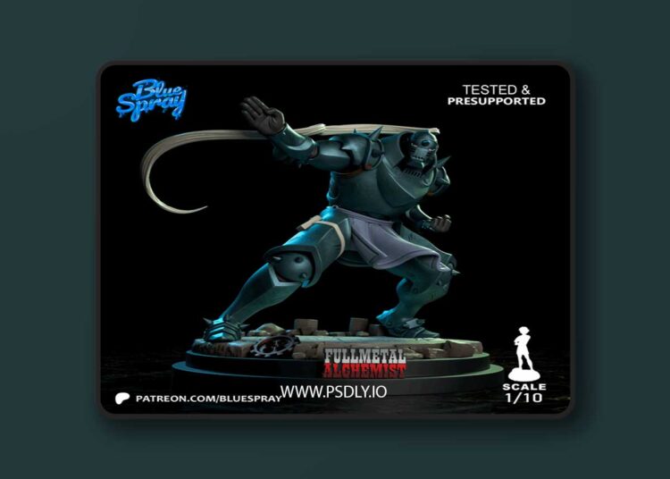 Blue Spray – Alphonse Elric – 3D Print Model 1 Blue Spray – Alphonse Elric – 3D Print Model