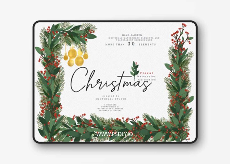 Christmas Watercolor Floral Frames 2194644