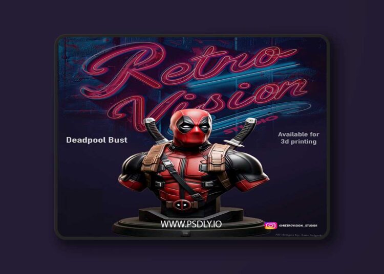 Deadpool Bust – 3D Print Model 1 Deadpool Bust – 3D Print Model