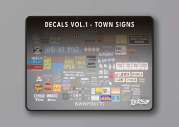Decals VOL.1 - Town Signs (5.1 – 5.7) 6 Decals VOL.1 - Town Signs (5.1 – 5.7)