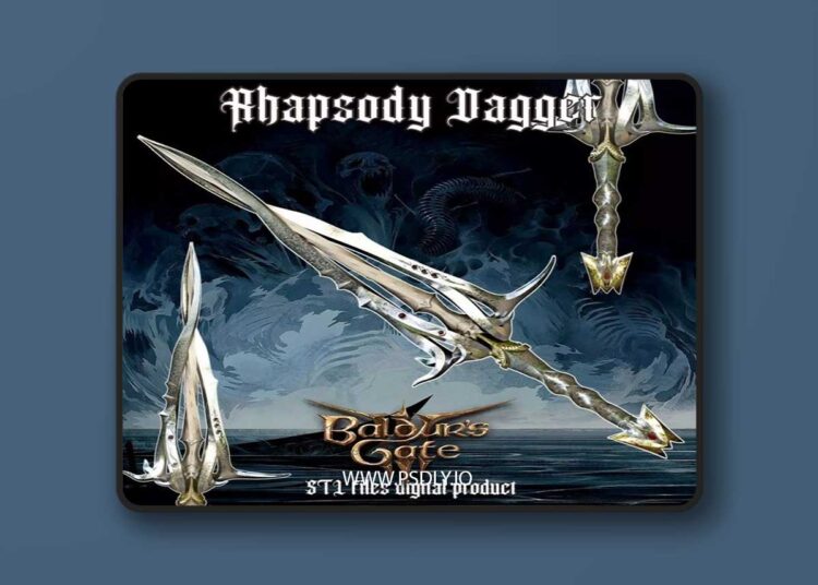 Fantasy Rhapsody Dagger Baldurs Gate 3 3D print Model 1 Fantasy Rhapsody Dagger Baldurs Gate 3 3D print Model
