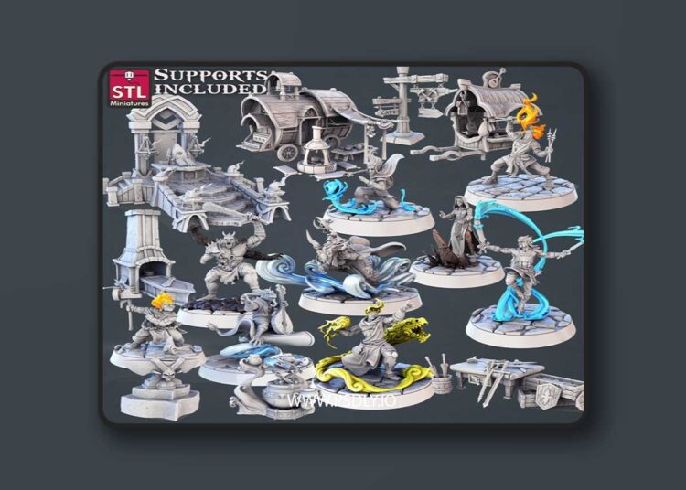 Genasi Set – 3D Print Model 1 Genasi Set – 3D Print Model