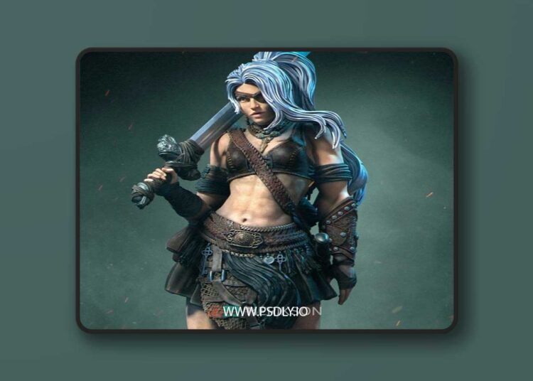 Nerikson – Lia the Barbarian Mercenary – 3D Print Model STL