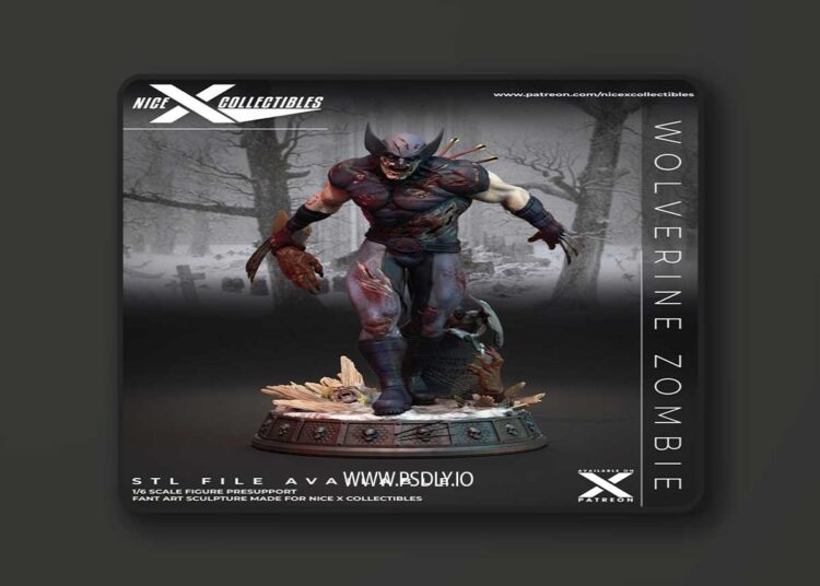 Nice X Collectibles – Wolverine Zombie – 3D Print Model STL 1 Nice X Collectibles – Wolverine Zombie – 3D Print Model STL