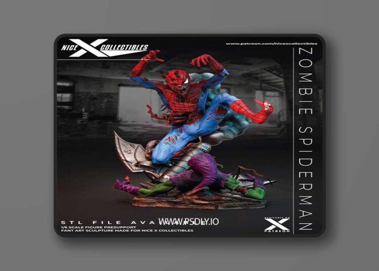 Nice X Collectibles – Zombie Spiderman – 3D Print Model STL 1 Nice X Collectibles – Zombie Spiderman – 3D Print Model STL