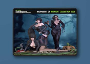 OXO3D Figures – Mistress Of Midnight Collection Diorama – 3D Print Model STL
