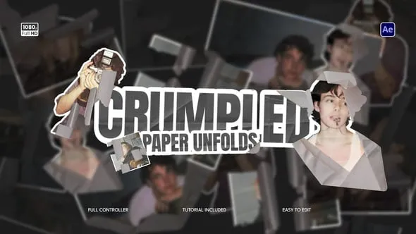Videohive - Crumpled Paper Unfold - 60555631