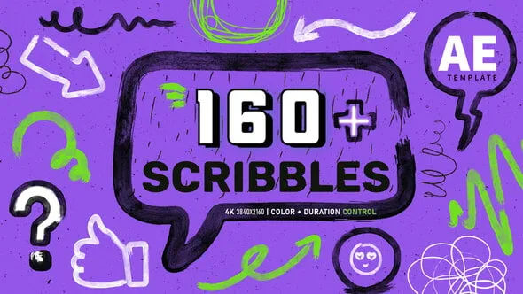 Videohive Scribble Animation Pack – Hand Drawn Doodle FX Motion Overlays 60648279