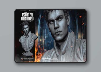 Wicked – Chris Redfield Portrait Bust – 3D Print Model STL