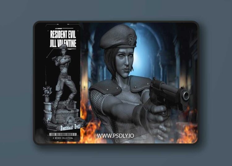Wicked – Jill Valentine Sculpture – 3D Print Model STL 1 Wicked – Jill Valentine Sculpture – 3D Print Model STL