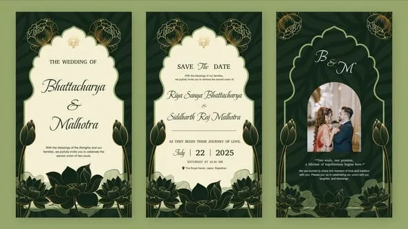ideohive - Indian Flower Wedding Invitation - 60333374
