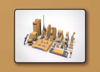 sci-fi Architecture kitbash 37 - 3D Model