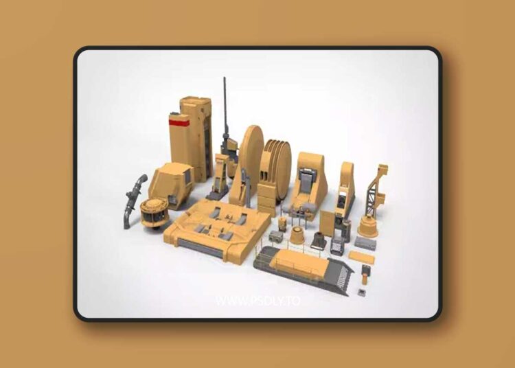 sci-fi Architecture kitbash 37 - 3D Model 1 sci-fi Architecture kitbash 37 - 3D Model