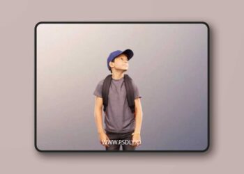 Boy Standing With Backpack low poly 3d model
