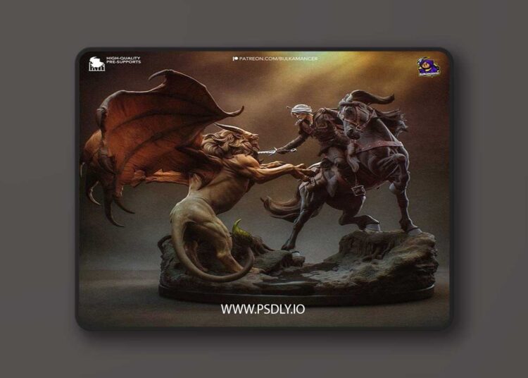 Bulkamancer Sculpts – Ciri vs Manticore – 3D Print Model STL 1 Bulkamancer Sculpts – Ciri vs Manticore – 3D Print Model STL