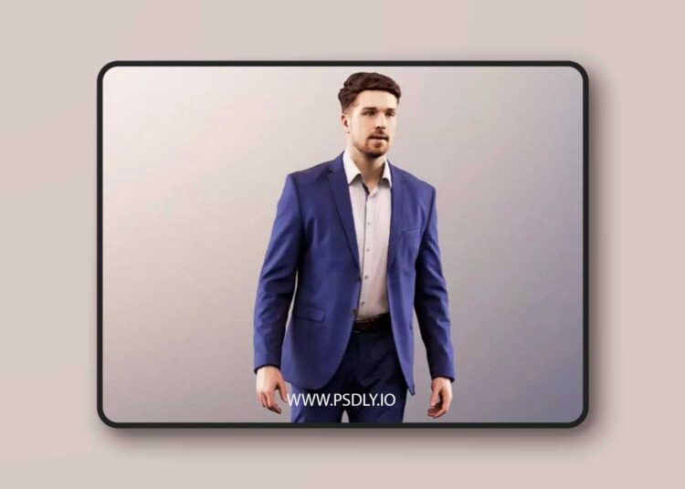 Business Man In Blue Suit Walking 3D model 1 Business Man In Blue Suit Walking 3D model