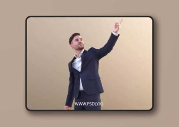 Business Man Pointing Standing low poly 3d model
