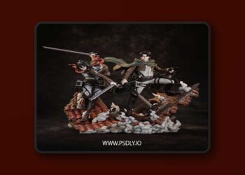 CA 3D Studios – Mikasa and Levi Diorama – 3D Print Model STL