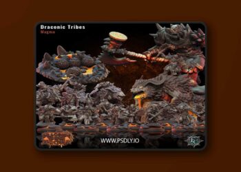 Fleshcraft Studio – Draconic Tribes – Magma Bundle – 3D Print Model