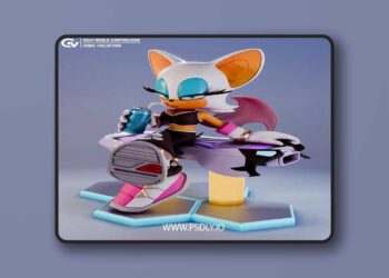 Gray World Corporation – Rouge Sonic Riders Sonic The Hedgehog – 3D Print Model STL 7 Gray World Corporation – Rouge Sonic Riders Sonic The Hedgehog – 3D Print Model STL