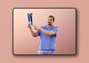 Medical Doctor standing paramedic x ray 3D model