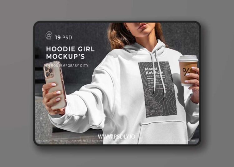 MockupCloud - Hoodie Mockups Stylish Woman 1 MockupCloud Hoodie Mockups Stylish Woman