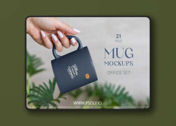 MockupCloud - Mug MockUp Office Set 7 MockupCloud Mug MockUp Office Set