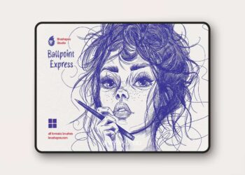 CreativeMarket - Multi App Ballpoint Pen Brushes 6 Multi App Ballpoint Pen Brushes