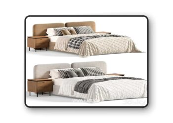 Tadao bed with compartment 3D Model