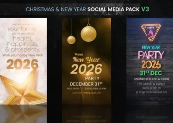 Videohive Christmas New Year Social Media Pack V3 61236747