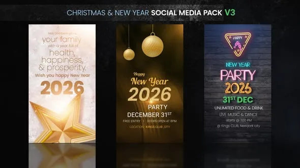 Videohive - Christmas & New Year Social Media Pack V3 - 61236747 1 Videohive Christmas New Year Social Media Pack V3 61236747