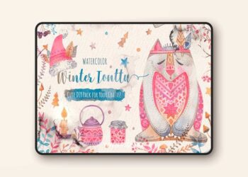 Winter Tonttu: Watercolor Kit 2108573 7 Winter Tonttu Watercolor Kit 2108573