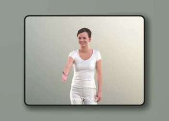 Woman Shake Hand White Clothing low poly 3d model